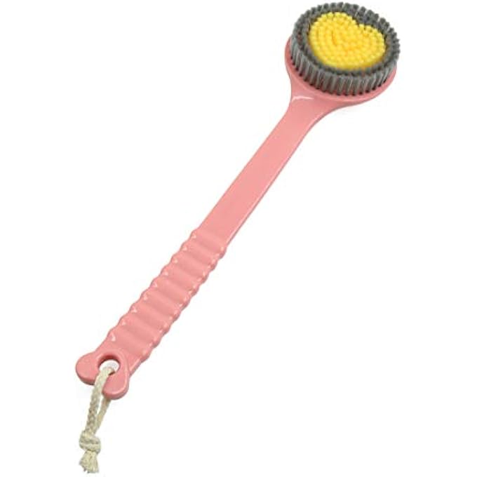 Ruilogod Pink Heart Pattern Soft Bristle Plastic Good Performance Body Brush Bath Shower Scrubber (id: 396 be4 d7c 7f9 487 - Image 1